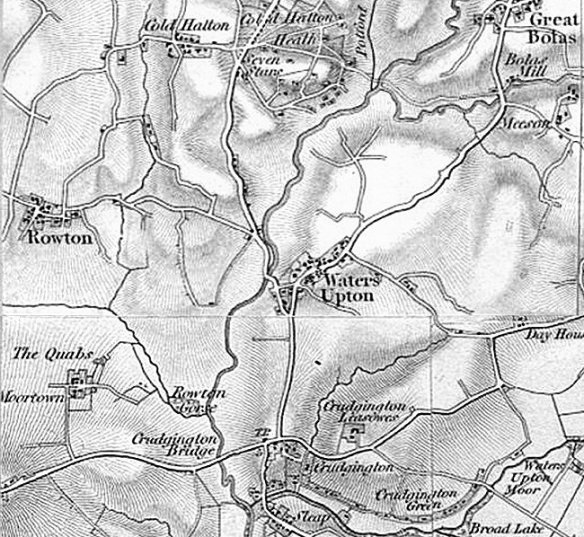 map - Waters Upton area, 1833 OS