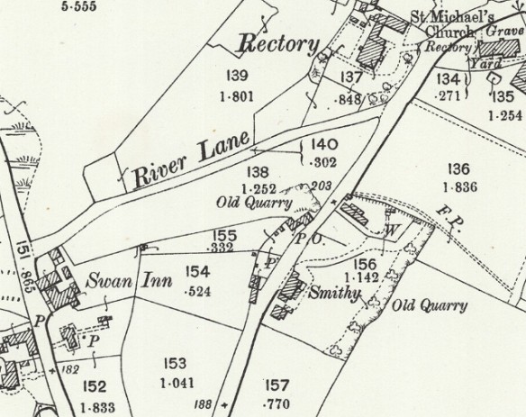 Map - Waters Upton, Church, Smithy and Swan Inn