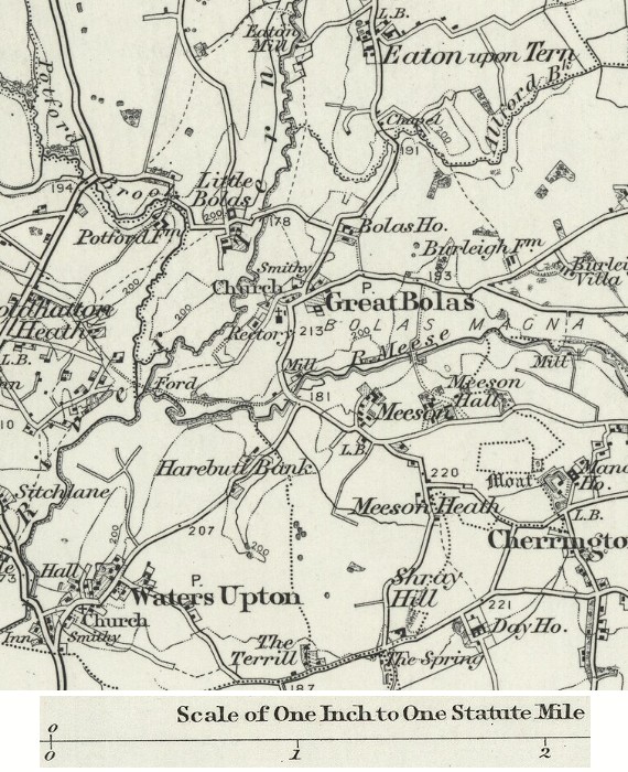 Map - Waters Upton and Eaton upon Tern